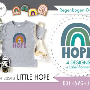 Plotter File - LITTLE HOPE - Rainbow - Design by formenfroh - dxf + svg + jpg