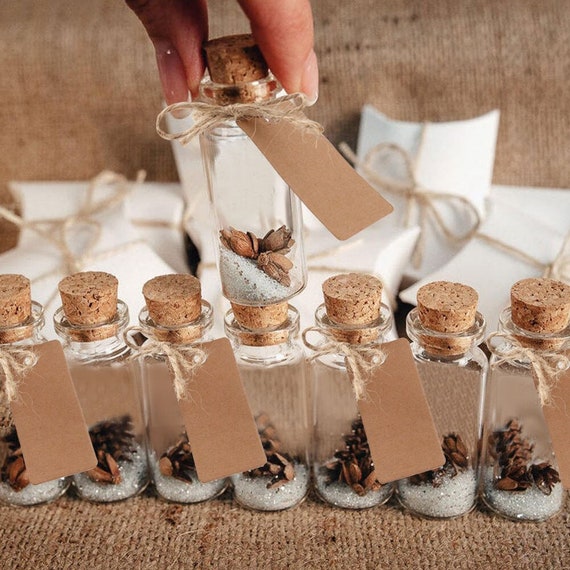 Mini bouteilles en verre avec bouchons pour décorations de mariage et  fêtes