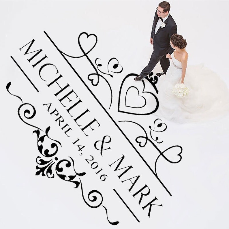 Wedding Floor Decal For Wedding Dance Floors, Wedding Decor, Wedding Vinyl Floor sticker, Personalized Wedding Decals image 1