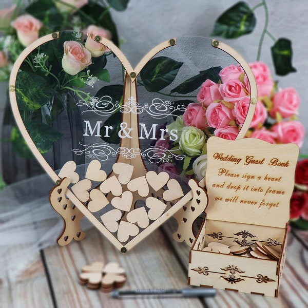 Wooden Heart Drop Box | Personalized Wedding Guestbook