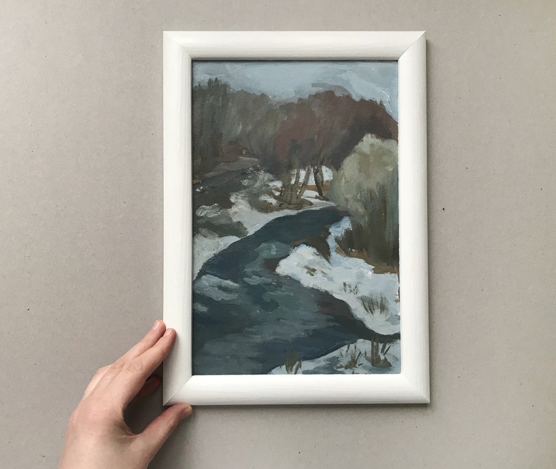 Plein Air Painting Winter Landscape Painting Spring Landscape Russian Painting Small Framed Art Sale Items Home Decore Etsy Wall Art