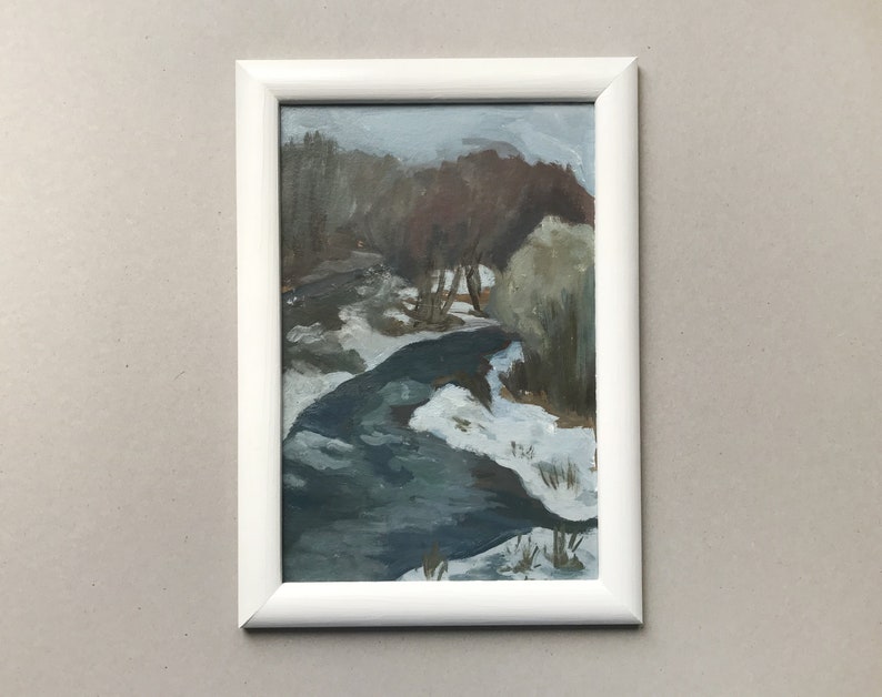 Plein Air Painting Winter Landscape Painting Spring Landscape Russian Painting Small Framed Art Sale Items Home Decore Etsy Wall Art