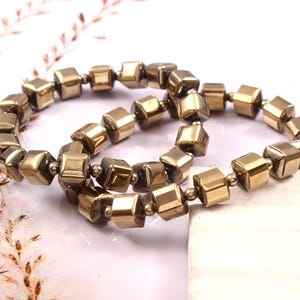 Bracciale in pirite dorata naturale, braccialetto elastico da uomo/donna, braccialetto curativo in ametista, braccialetto con pietre preziose, come regalo.