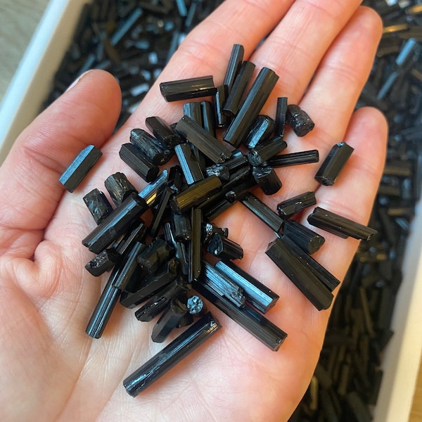 Black Tourmaline Bars, High Quality Natural Rough Stones