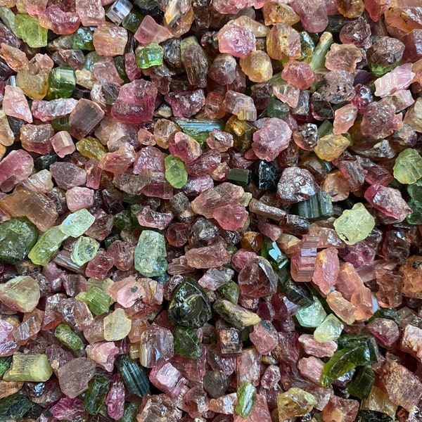 Gorgeous Mixed Tourmaline, Rough Pink and Green Tourmaline from Mozambique, Africa