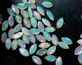 Naturalny etiopski opal, szlif markizowy, wielowarstwowy, do wyrobu biżuterii
