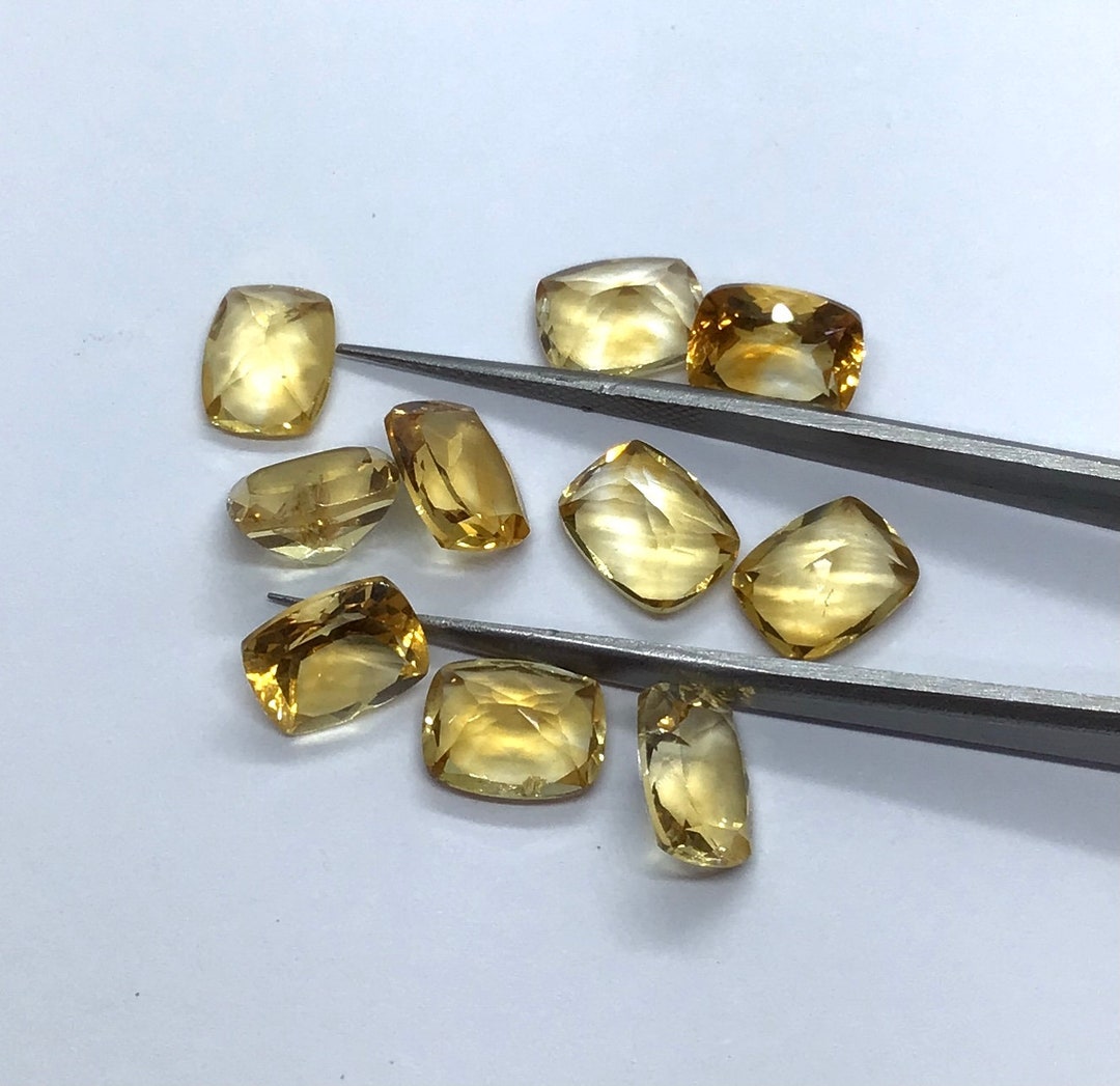 Citrine Cushion Cut Faceted Loose Natural Gemstone Assorted for All ...
