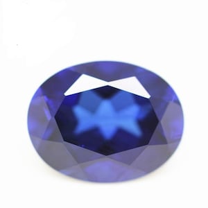 Synthetic Sapphire Oval Cut Faceted Lab Created 2x3mm To 8x10mm Blue Nano Crystal Loose Gemstone Assorted For All Type Jewelry