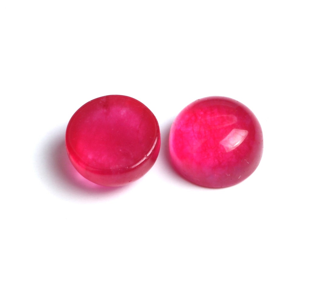 Natural Ruby Quartz Cabochon, Round Flat Back Gemstone (4-30mm) - Etsy