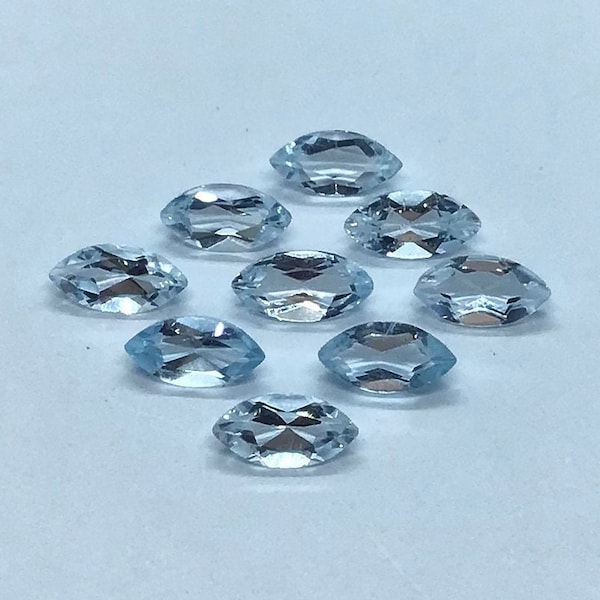 Topacio azul cielo natural talla marquesa facetada calidad AAA piedras preciosas sueltas tamaños variados que van desde 2x4 mm a 8x16 mm para la fabricación de joyas