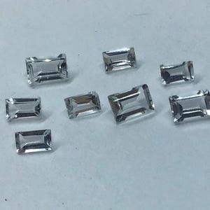 Natural White Topaz Baguette Cut Faceted AAA Quality Loose Gemstone Assorted Jewelry 2x4, 2.5x5, 3x5, 3x6, 4x6, 4x8, 5x7, 5x10, 7x9, 8x10 mm