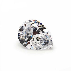 Cubic Zirconia 2x3 To 10x14mm Pear Cut Faceted AAA Quality Loose Gemstone For Assorted All Jewelry Crystal Clear White Diamond All Size