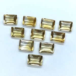 Natural Citrine Baguette Shape Cut Faceted Loose Gemstone For Assorted Jewelry 2x4,2.5x5,3x5,3x6,4x6,4x8,5x7,6x8,6x12,7x9,7x14,12x16mm