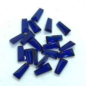Sapphire Tapper Baguette Cut Faceted Lab Created Sapphire Baguette Blue Nano Crystal Loose Gemstone Assorted For All Type Jewelry
