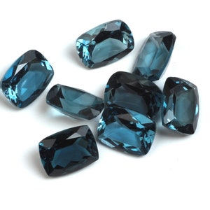 Natural London Blue Topaz Cushion Cut Faceted AAA Quality Loose Gemstone For Making Jewelry 4x6,5x7,6x8,7x9,8x10,9x11,10x12,10x14,12x16mm