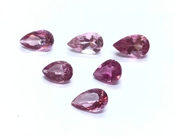 Natural Pink Tourmaline Pear Cut Gemstone: AAA Faceted Loose Stone