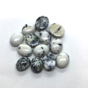 Natural Dendrite Agate Oval Flat Back Cabochon 100% Loose Gemstone Assorted All Type Jewelry 4x6, 5x7, 6x8, 7x9, 8x10, 9x11, 10x14, 12x16mm
