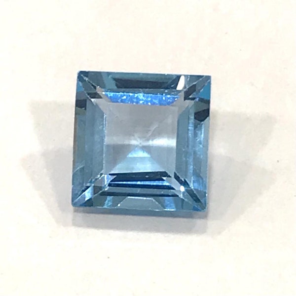 Blue Topaz Square Natural Swiss Cut Faceted AAA Quality Loose Gemstone For Making Jewelry Size 3,4,5,6,7,8,9,10,11,12mm Blue Topaz Square