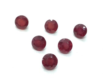 Pink Ruby Glass Filled Loose Gemstone, Round Faceted AAA, Jewelry Making (1.5-10mm)