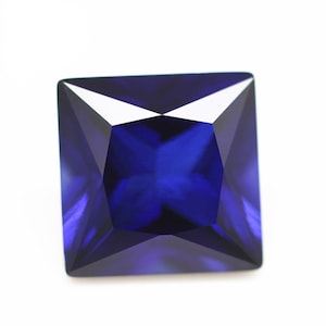 Sapphire Square Cut Faceted Lab Created Sapphire 1.5mm To 8mm Square Blue Nano Crystal Loose Gemstone Assorted For All Type Jewelry