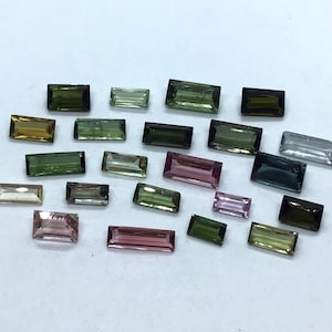Natural Multi Tourmaline Baguette Cut Faceted AAA Quality Loose Gemstone Assorted For All Jewelry 2x4,2.5x5,3x4,3x5,3x6,4x5,4x6,4x8,6x8mm