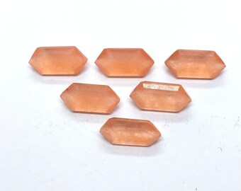 Natural Peach Quartz Shape Hexagon Faceted, AAA Fancy Step Cut Faceted Loose Gemstone Size 6x9,7x10,7x12,7x14,8x12,8x16,10x15 MM