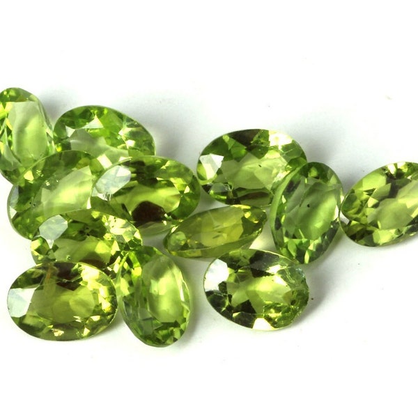 Peridot Oval Shape Cut Faceted, Natural Green Fancy Shape Cut Loose Gemstone For Making Jewelry 3x5,4x6,5x7,6x8,7x9,8x10,9x11,10x12mm