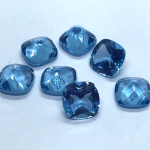 AAA Quality Natural Swiss Blue Topaz Cushion Cut Faceted Loose Gemstone Assorted For All Type Jewelry 4,5,6,7,8,9,10,11,12mm Topaz Cushion
