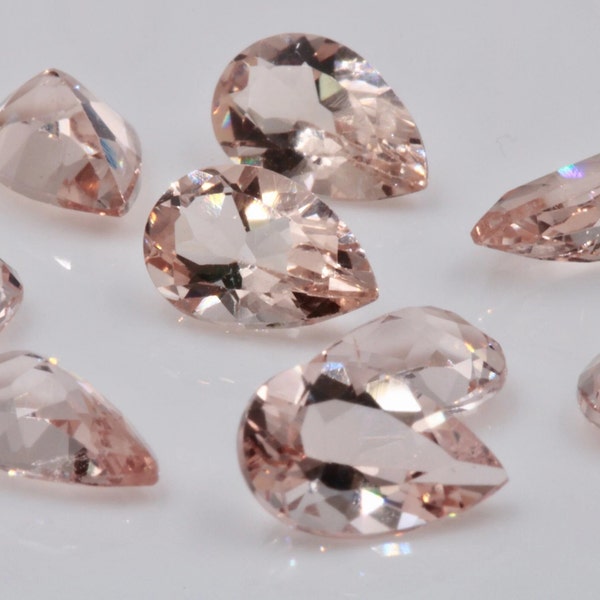 Natural Morganite Pink Pear Cut Faceted 100% Loose Gemstone For Jewelry Making 3x4,3x5,4x6,5x7,5x8,6x8,6x9,7x9,7x10,8x10,8x12,9x11,10x14mm