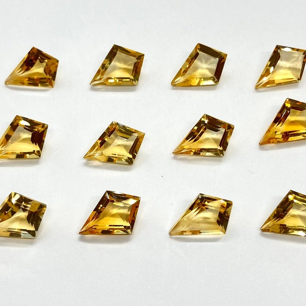 Citrine Kite Shape Faceted, AAA Natural Fancy Kite Shape Step Cut Faceted Loose Gemstone Jewelry Making 6x9,6x10,7x9,7x10,7x12,8x12,9x14mm