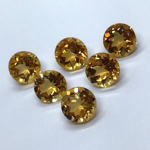 AAA Natural Citrine Round Cut Faceted Loose Gemstone Assorted For All Type Jewelry 1,1.5,2,2.5,3,3.5,4,5,6,7,8,9,10,11,12,13,14,15mm Round