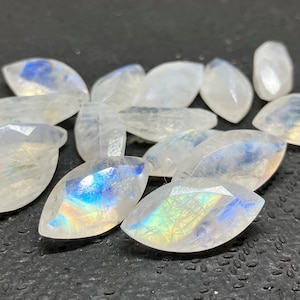 Natural Rainbow Moonstone Marquise Cut SemiPrecious Loose Gemstone Assorted For All Type Jewelry 2.5x5,3x6,4x8,5x10,6x12,7x14,8x16,15x30mm