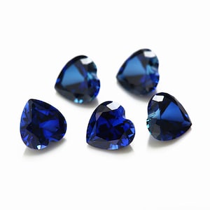 Sapphire Heart Cut Faceted Lab Created Sapphire 3mm To 10mm Heart Blue Nano Crystal Loose Gemstone Assorted For All Type Jewelry