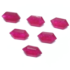 AAA Natural Ruby Quartz Shape Hexagon Faceted, Fancy Step Cut Faceted Loose Gemstone Size 6x9,7x10,7x12,7x14,8x12,8x16,10x15 MM
