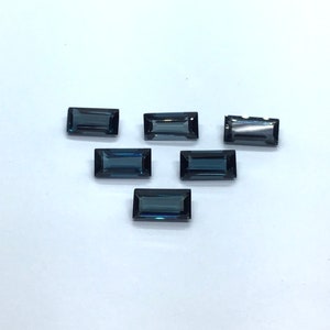 AAA Natural London Blue Topaz Baguette Cut Faceted Loose Gemstone Assorted For Jewelry 2x4mm, 2.5x5mm, 3x6mm, 4x8mm, 5x10mm,6x12mm,7x14mm