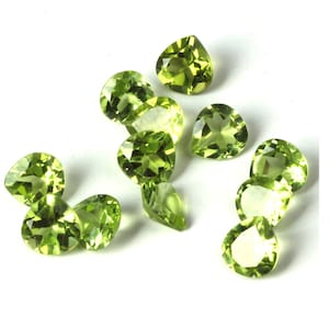 Natural Peridot Heart Shape Cut Faceted AAA Quality Loose Gemstone Assorted For All Type Jewelry 4mm, 5mm, 6mm, 7mm, 8mm, 9mm, 10mm