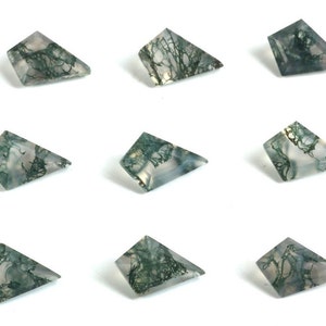 100% Natural Moss Agate Kite Shape Cut Faceted Green Moss Agate Step Cut Loose Gemstone Assorted For All Type Jewelry 6x9 MM-10x15MM