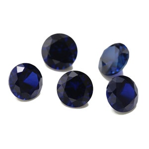 Sapphire Cut Faceted Round Lab Created Sapphire 4mm To 10mm Round Blue Nano Crystal Loose Gemstone Assorted For All Type Jewelry Wholesale