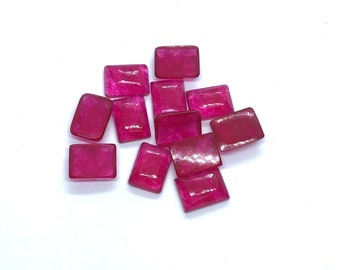 Natural Ruby Quartz Flat Back Rectangle Cabochon AAA Loose Gemstone Assorted Jewelry 4x6,5x7,6x8,7x9,8x10,9x11,10x14,12x16,15x20,20x30MM