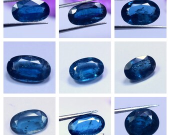 10 Pieces Blue Kyanite Quartz Gemstone,Kyanite Quartz Oval Loose Gemstone,AAA Quality Blue Kyanite Smooth Gemstone,Size,14.5x10.5x6mm Approx