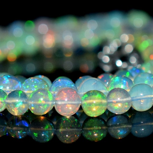 Ethiopian Opal Balls Beads Necklace 3.60x6 MM 16 Inch Multi Fire outlet AAA Quality 100% Natural Opal Balls Beads