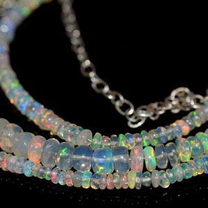 Details about   100% Natural Multi Ethiopian Opal Gemstone Beads Beautiful Necklace 16" KG-1103