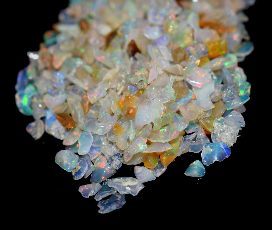 Ethiopian Opal Chips Rough AAA Grade Quality Multi Fire Opal Etsy