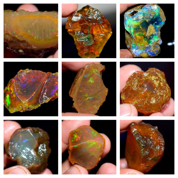 AAA Quality 100% Natural Fire Multi Ethiopian Opal Rough Wholesale Gemstone AAA Quality 100% Natural Fire Multi Ethiopian Opal Rough Wholesale Gemstone
