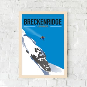 Snowboard Print, Breckenridge Print, Freerider, Affiche de ski, Snowboard Art