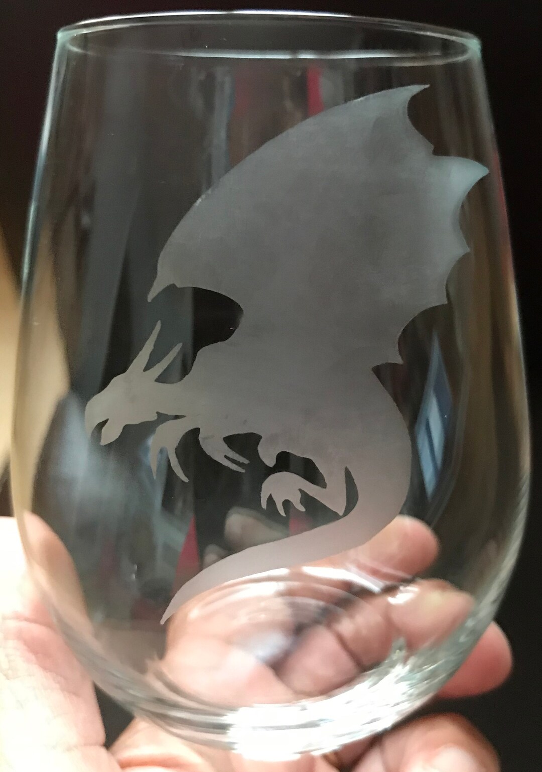 Stemless Wine Glass Dragon Etsy