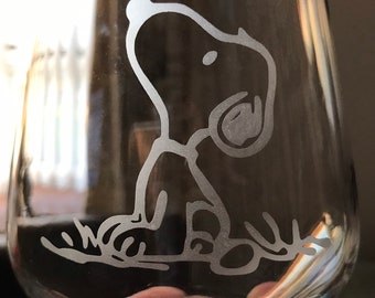 Stemless Wine Glass - Dog  - Personalised