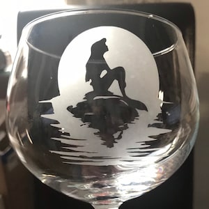Etched Stemless/Stemmed Wine Glass - Mermaid  - Personalised