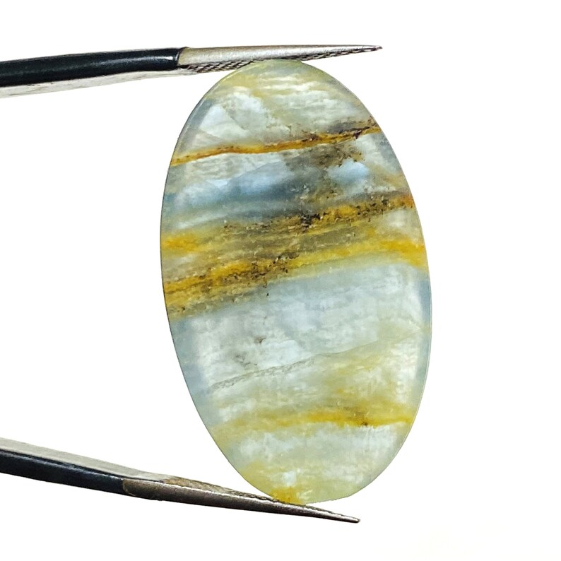 18x30mm Oval Stone Cab Argentinian Calcite Rare Lemurian Aquatine Gemstone 18x30mm Lemurian Rare Cab Blue Aquatine Calcite Cabochon