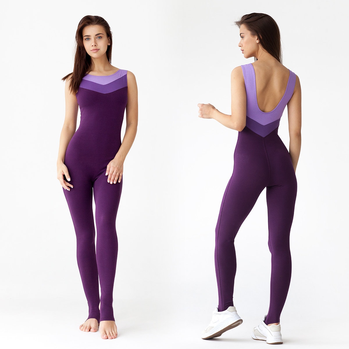 Yoga bodysuit unitard. Organic cotton jumpsuit. Fitness suit. | Etsy